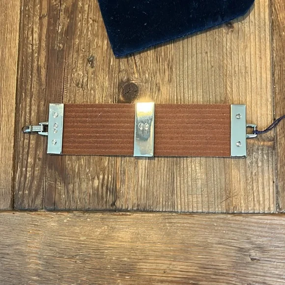 Swarovski Leather and Crystal Matching Necklace and Bracelet - Picture 6 of 11